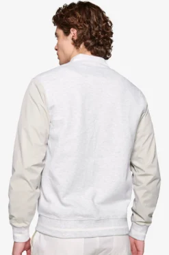 DNJ melange gray dual material bomber jacket