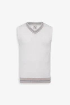 DNJ off white braided and ribbed vest