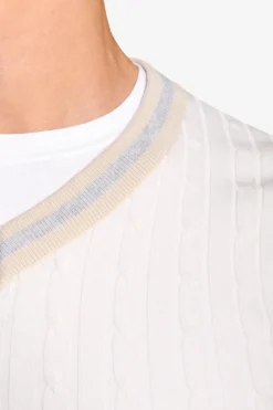 DNJ off white braided and ribbed vest