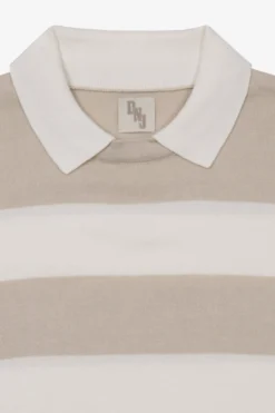 DNJ off white two-tone striped polo shirt