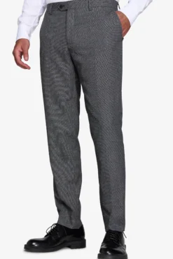 Gray birdseye suit trousers