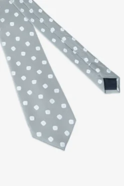 Gray geometric pattern tie