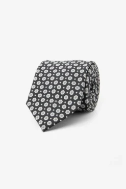 Gray hexagon pattern tie