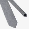 Gray linen blend tie