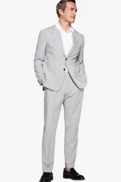 Gray melange canvas blazer