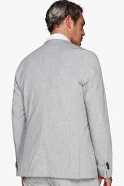 Gray melange canvas blazer