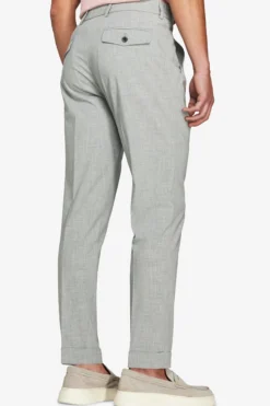 Gray melange canvas drawstring pants