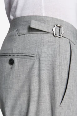 Gray melange canvas trousers