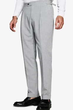 Gray melange canvas trousers