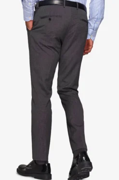 Gray pinpoint-weave suit trousers