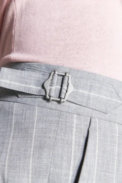 Gray pinstripe trousers