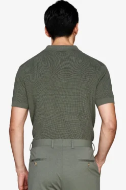 Green corn stitch polo shirt