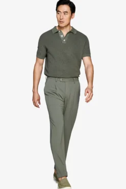 Green corn stitch polo shirt