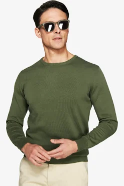 Green crewneck sweater