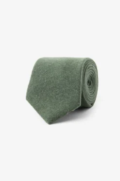 Green flannel effect tie