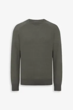 Green fleece cut crewneck sweater
