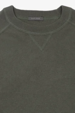 Green fleece cut crewneck sweater