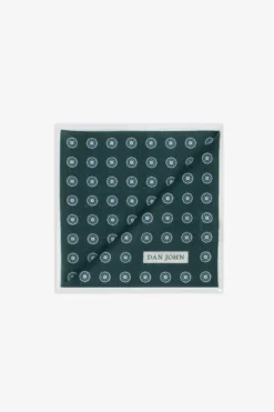 Green floral print pocket square