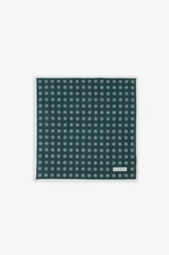 Green floral print pocket square