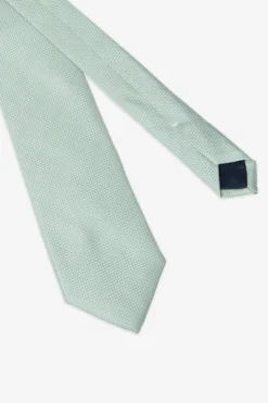 Green geometric pattern jacquard tie