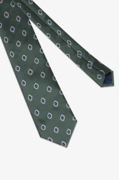 Green Heringbone abstract design tie