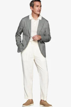 Green Herringbone jersey blazer