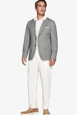 Green Herringbone jersey blazer