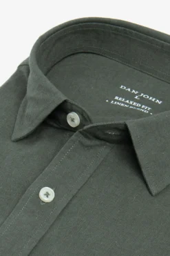 Green linen blend shirt
