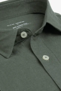 Green linen blend shirt