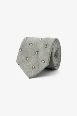 Green micro cashmere pattern tie
