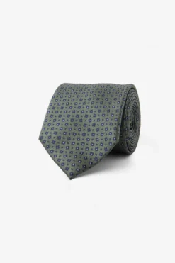 Green micro pattern tie
