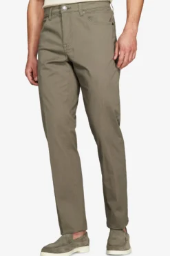 Green 5 pockets gabardine trousers