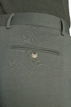 Green stretch jersey trousers