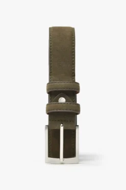 Green suede casual belt