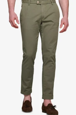 Green textured trousers