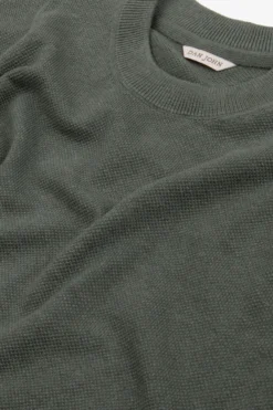 Green woven knit t-shirt