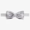 Grey satin bow tie