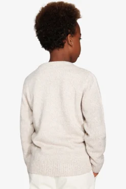 KIDS Beige crewneck shaved knit sweater