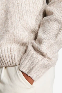 KIDS Beige crewneck shaved knit sweater