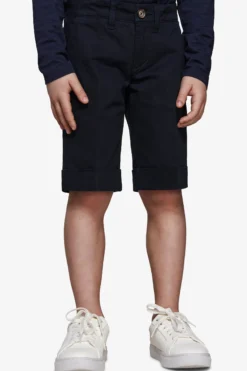 KIDS Blue cotton basic chino bermuda shorts