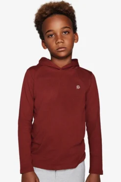 KIDS Burgundy embroideredjersey hoodie