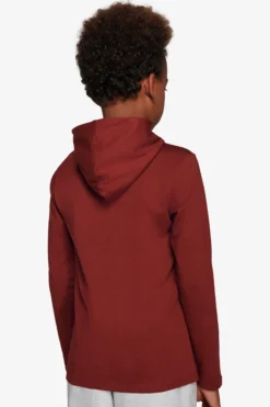 KIDS Burgundy embroideredjersey hoodie