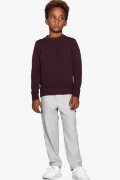 KIDS Burgundy plain knit sweater