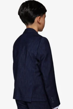 KIDS Dark blue denim-effect blazer