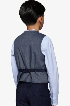 KIDS Dark blue denim effect waistcoat