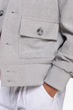 KIDS Gray stretch fabric bomber jacket