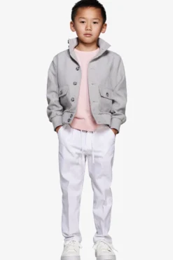 KIDS Gray stretch fabric bomber jacket