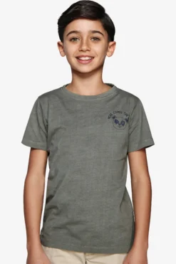 KIDS Green basic t-shirt with print
