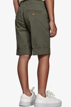 KIDS Green cotton basic chino bermuda shorts