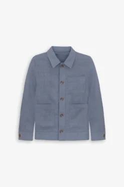 KIDS Light blue linen blend overshirt